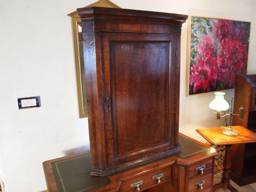 fig 1. Cupboard cabinet corner George III Oak and Mahogany c1770