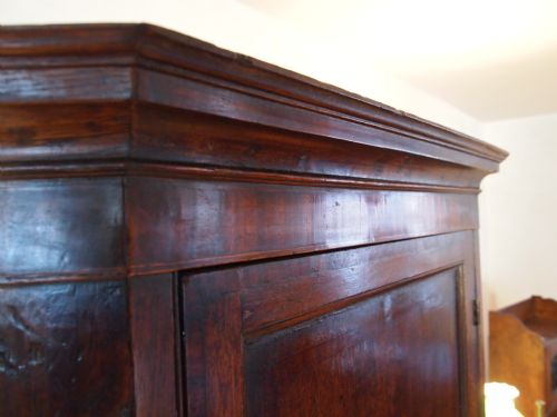 fig 2. Cupboard cabinet corner George III Oak and Mahogany c1770