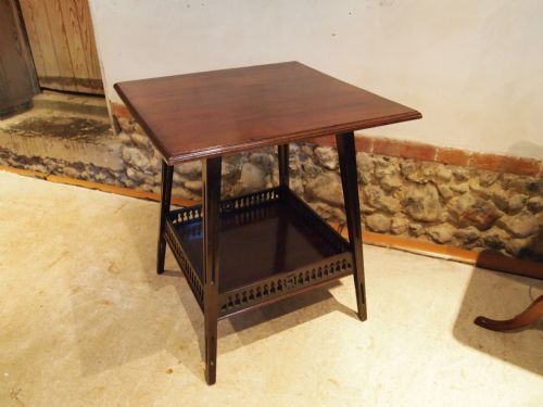 Table Arts and Crafts Moorish Design Lamp Hall or Side Table Walnut C1900