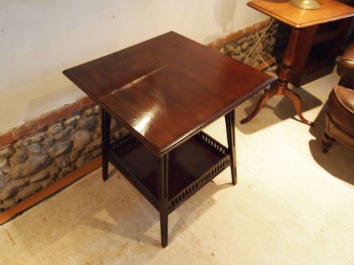 fig 2. Table Arts and Crafts Moorish design lamp hall or side table Walnut c1900