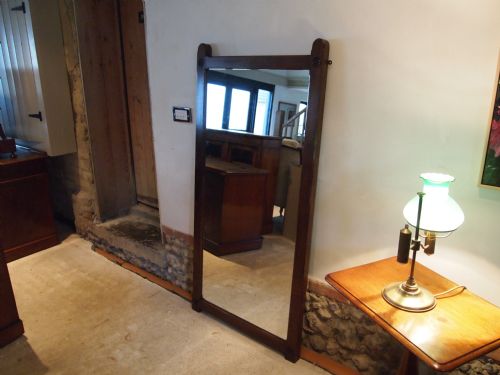 fig 1. Mirror Arts and Crafts Oak Pugin influenced mirror hall landing wall c1900