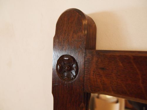 fig 3. Mirror Arts and Crafts Oak Pugin influenced mirror hall landing wall c1900