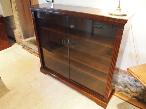 fig 2. Bookcase Edwardian Mahogany glazed dust free adjustable shelves c1900