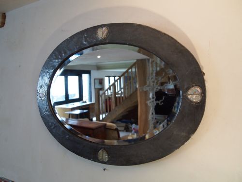 Mirror Arts and Crafts Liberty and Co Attributed Pewter Frame C1900