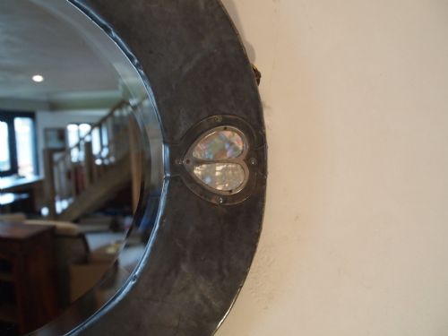 fig 1. Mirror Arts and Crafts Liberty and co attributed Pewter frame c1900