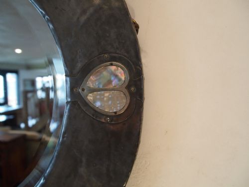 fig 2. Mirror Arts and Crafts Liberty and co attributed Pewter frame c1900