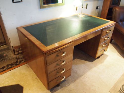 Desk Art Deco Walnut and Mahogany by Robertson and Colman Ltd Norwich C1930