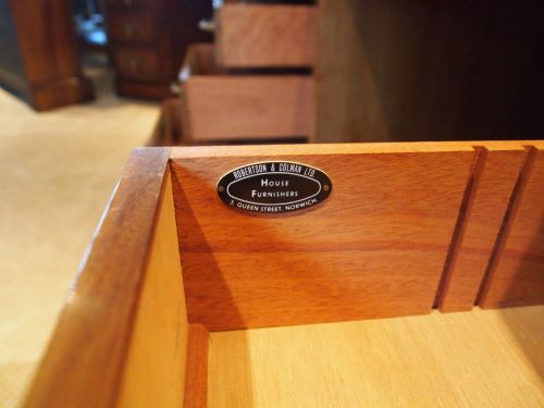 fig 1. Desk Art Deco Walnut and Mahogany by Robertson and Colman Ltd Norwich c1930