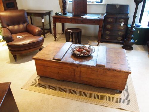fig 1. Chest box coffee table coffer trunk Victorian Pine c1860