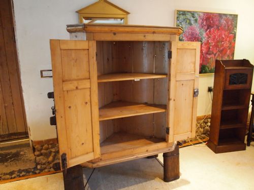 fig 3. Cupboard cabinet hanging corner cupboard George III Pine c1790