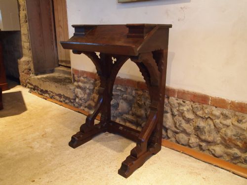 Table Lectern Hall Side Table Victorian Arts and Crafts Gothic Oak C1870