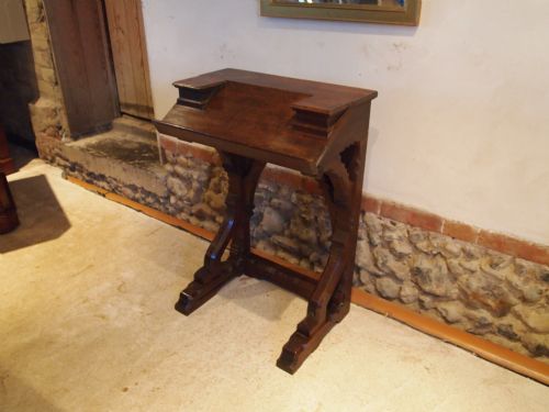 fig 1. Table Lectern hall side table Victorian Arts and Crafts Gothic Oak c1870