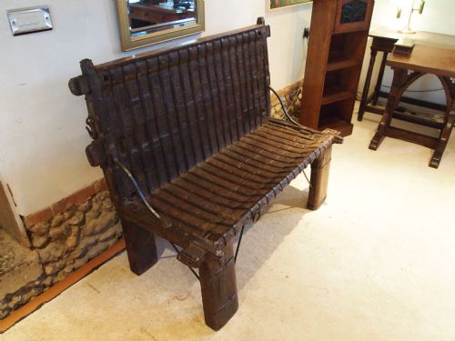 Settle Bench Hall Seat Anglo Indian Victorian Teak C1890