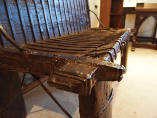 fig 2. Settle bench hall seat Anglo Indian Victorian Teak c1890