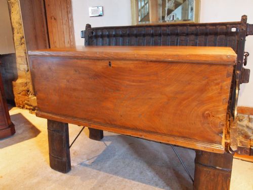 fig 3. Coffer blanket box chest coffee table George III figured Elm c1810