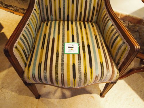 fig 2. Chair Armchair Fine Victorian Mahogany Sanderson fabric c1890