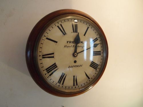 Clock Fine English Mahogany Signed Movement Fusee Clock French London C1890