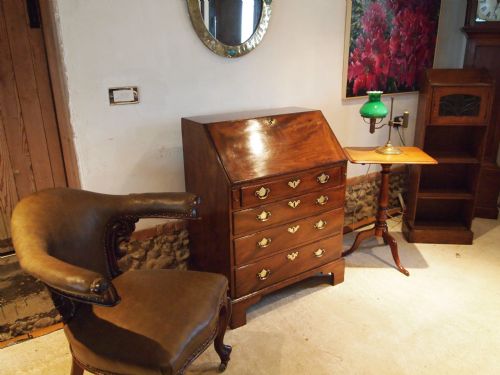 Bureau Very Rare Fine George II Mahogany Small Size 30 Inches Wide C1760