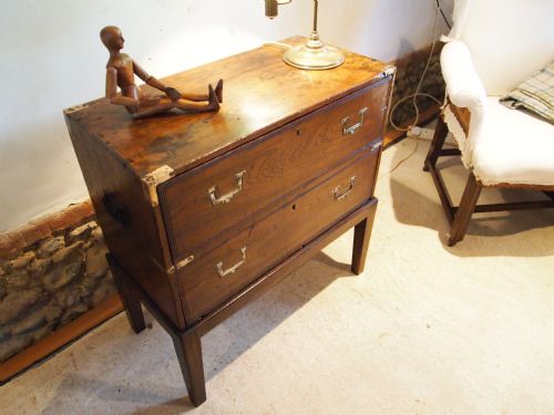 Chest of Drawers Table Military Campaign George IV Mahogany C1820