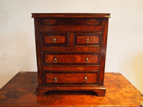 fig 1. Chest of drawers rare George III miniature apprentice Oak and Mahogany c1790