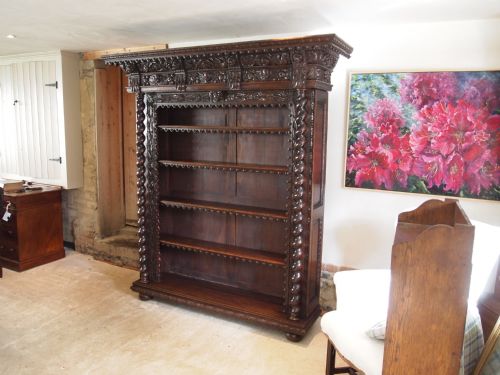 Bookcase Breathtaking Victorian Carved Oak Bookcase C1880