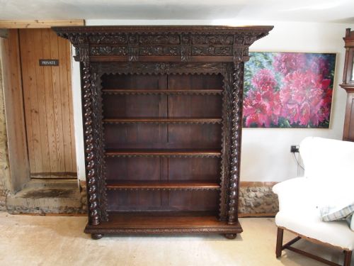 fig 3. Bookcase breathtaking Victorian Carved Oak bookcase c1880