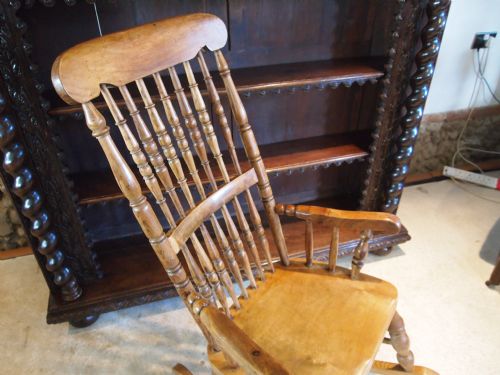 fig 1. Chair Victorian Windsor rocking chair by John Shadford Caistor Lincolshire c1870