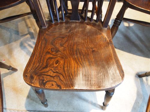 fig 1. Chairs Edwardian Windsor wheelback kitchen dining chairs Beech and Elm c1900