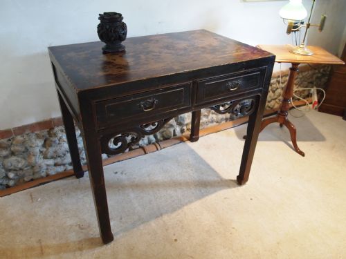 Table Hall Side Lamp Table Chinese Original 19th Century Elm C1870