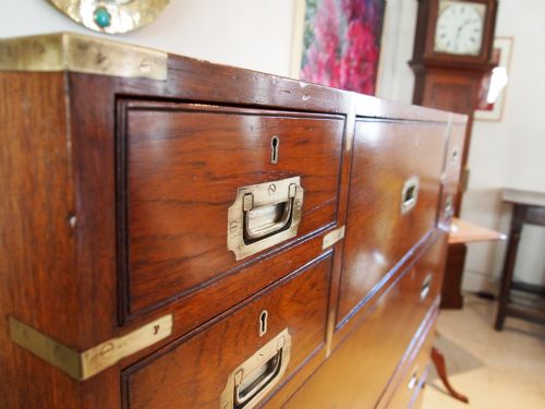 fig 2. Chest of drawers Victorian military campaign chest Teak c1860