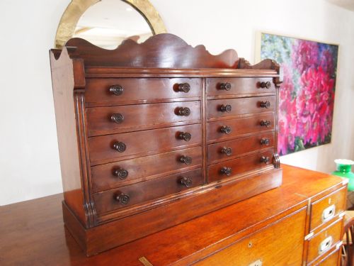 fig 1. Chest of drawers collectors specimen chest Victorian Walnut c1880