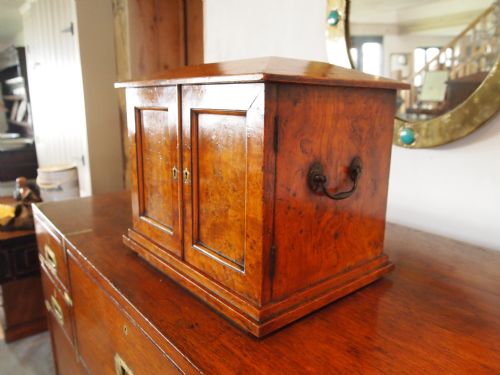 Chest of Drawers Collectors Chest Desktop Cabinet George IV Burr Elm C1820