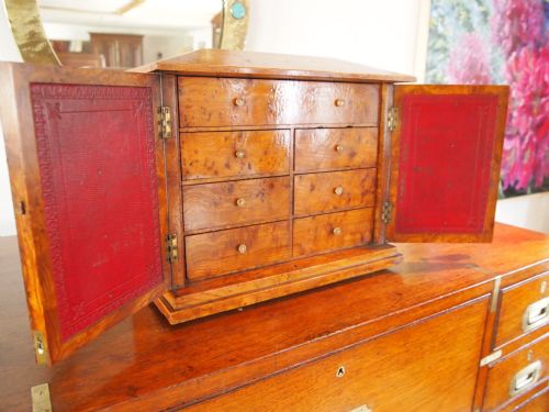 fig 3. Chest of drawers collectors chest desktop cabinet George IV burr Elm c1820