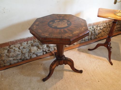 fig 3. Table hall lamp side table fine Victorian inlaid Rosewood tilt top table c1860