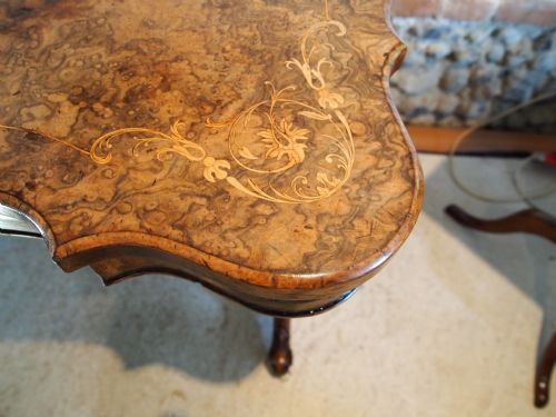 fig 1. Table hall side sofa centre table Victorian solid and burr Walnut inlaid c1860