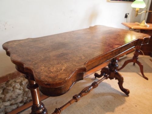 fig 3. Table hall side sofa centre table Victorian solid and burr Walnut inlaid c1860