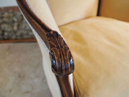 fig 2. Chair French Walnut Louis XIV style Edwardian sprung c1910