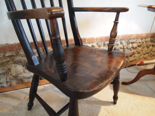 fig 2. Chair Victorian Windsor Beech and Elm Grandfather chair c1870
