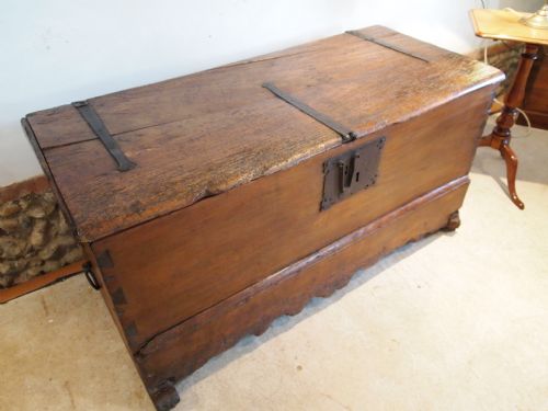fig 1. Coffer chest Italian Walnut Cassone mid 18th century dated 1744