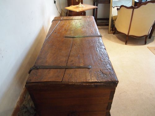 fig 2. Coffer chest Italian Walnut Cassone mid 18th century dated 1744