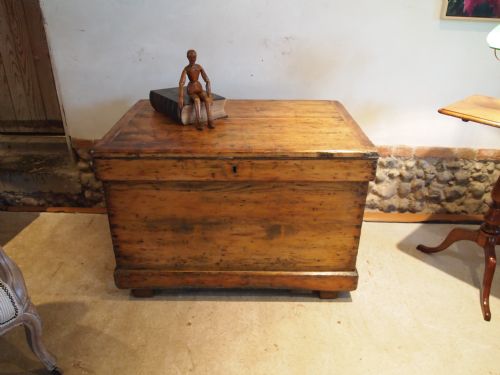 Coffer Chest Blanket Box Cabinet Makers Coffee Table Victorian Pine C1880