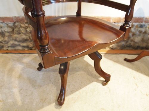 fig 1. Chair Victorian Walnut swivel desk chair fine quality c1870