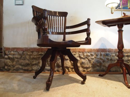 fig 3. Chair Victorian Walnut swivel desk chair fine quality c1870
