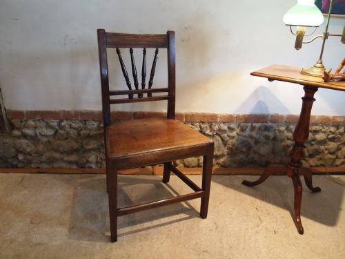Chair Rare George III Mahogany Fan Spindle Bach Chair C1800