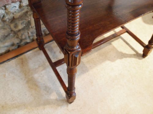 fig 1. Table card table Arts and Crafts manner of William Birch Oak makers label c1900