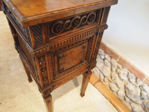 fig 3. Table bedside cabinet hall or lamp table Victorian carved Walnut c1890