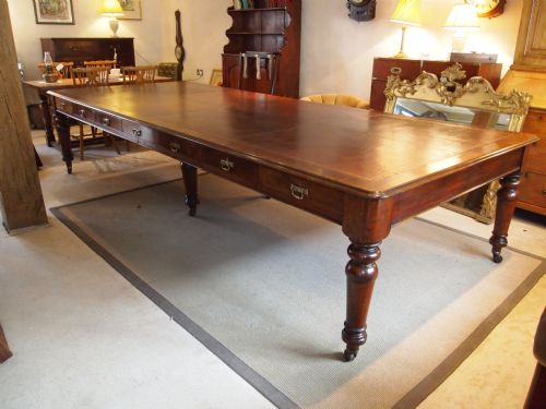 Desk Board Room Library Table Victorian Mahogany Moore and Hunton 12 Feet C1880