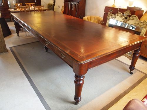 fig 2. Desk board room library table Victorian Mahogany Moore and Hunton 12 feet c1880