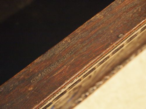 fig 2. Settle bench Pew fine Victorian carved Oak by Edwards and Roberts c1880