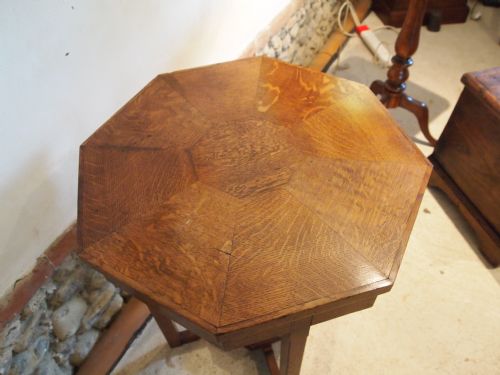 fig 1. Table side lamp centre Art Deco Oak c1920